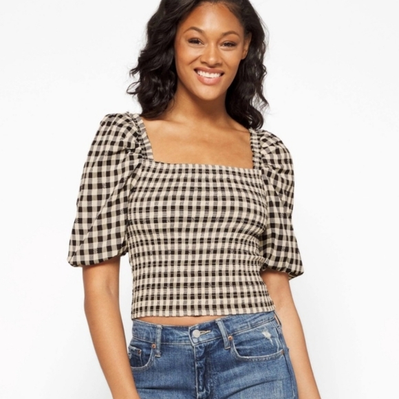 BB Dakota by Steve Madden Tops - BB DAKOTA Black and White Checkered Women's Top